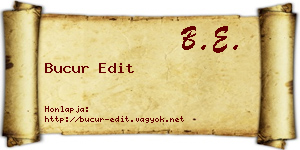 Bucur Edit névjegykártya